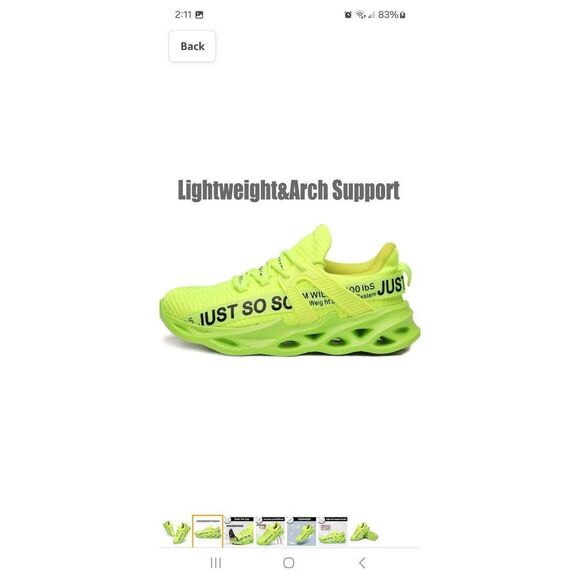 New W Size 6 M Size 4.5 Furuian Safety Green Yellow Steel Toe Shoes PPE Safety - Picture 2 of 12